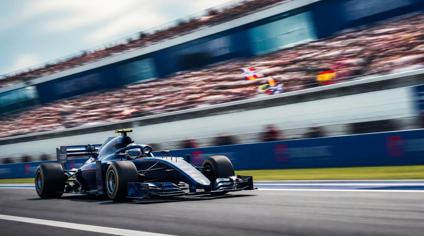 Motorsport race in front of full grandstands